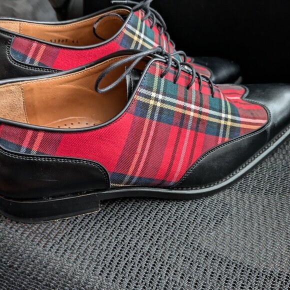 John Mendson Scotch Plaid Goodyear welted Wingtip Shoes 44 - Picture 10 of 12
